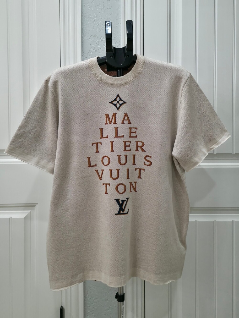 Louis Vuitton Beige Short-Sleeve Logo Graphic T-Shirt